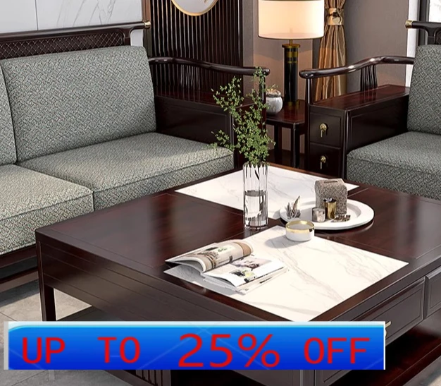 

LMM new Chinese square coffee table living room size apartment all solid wood square coffee table