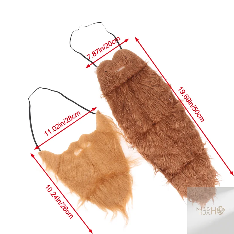 HUA HUA nepbaard aankleden met elastisch touw gezichtshaar cosplay nep snor voor toneelvoorstelling vakantie maskerade feestelijk