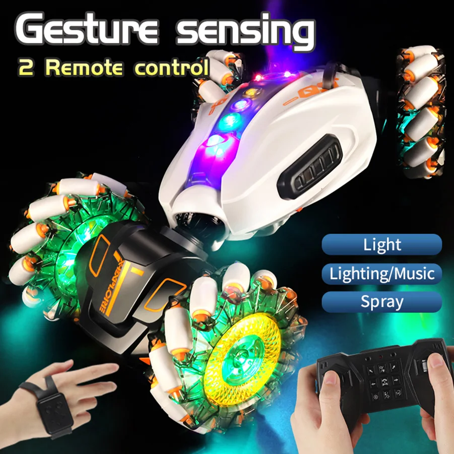4WD RC Stunt Drift Car Gesture Induction Music Light Remote Control Off-Road Deformation Twist Electric Cars Kids Toys Gifts