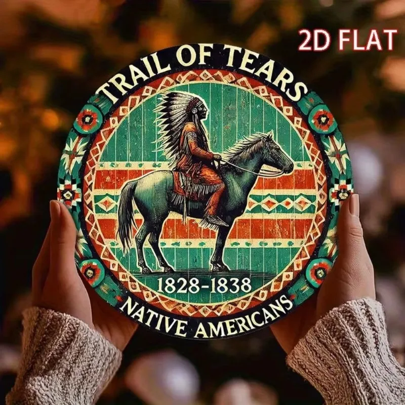 Letrero redondo de hierro, colgante de pared de hierro estilo arte decorativo, placa vintage, adecuado para decoración de casa, bar, granja, 2D