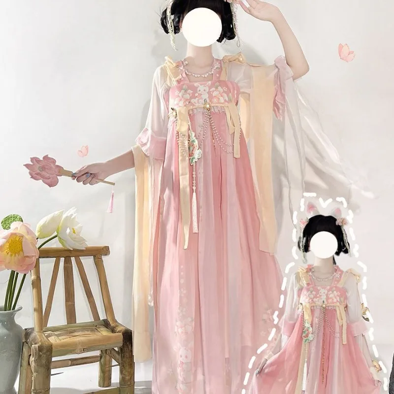 

Chinese Hanfu Dress Women Traditional Cosplay Vintage Tang Dynasty Stage Dance Dress Princess Sweet Hanfu Dresses Plus Size XL