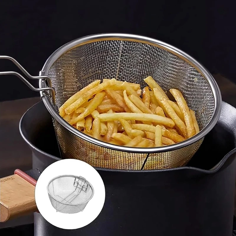 Strainers Basket Stainless Steel Material Deep Cooking Tool for Frieds Fish