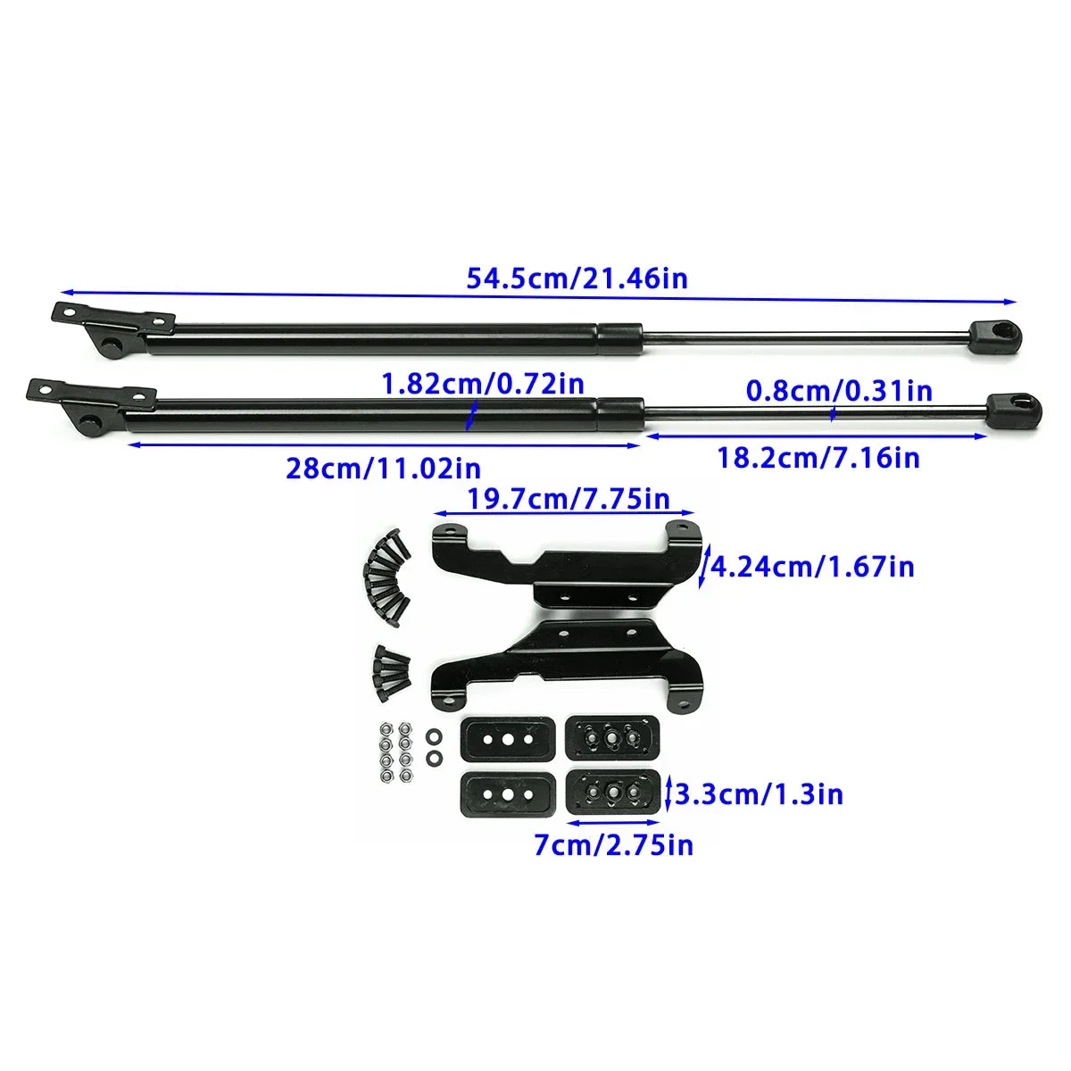 2Pcs Front Hood Bonnet Gas Strut Lift Support Rod Bracket Replacement For Jeep Wrangler JL 2018-2019 Engine Cover Shock Arm
