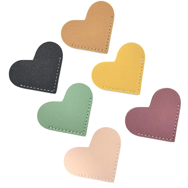 6PCS Love Bookmarks Simple Solid Color Heart Shaped Bookmarks Mini Book Folder Corner Protector Cute Handmade Book Reading Gift