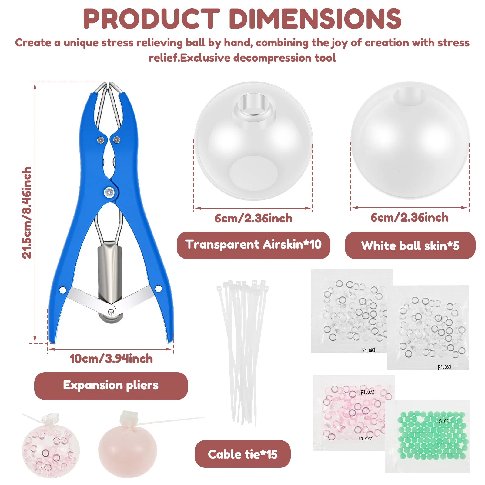 DIY Stressball-Bastelset: Angstlösendes Quetschball-Set, Handgemachte Stressball-Formmaterialien für ASMR-Entspannung – Detail 3