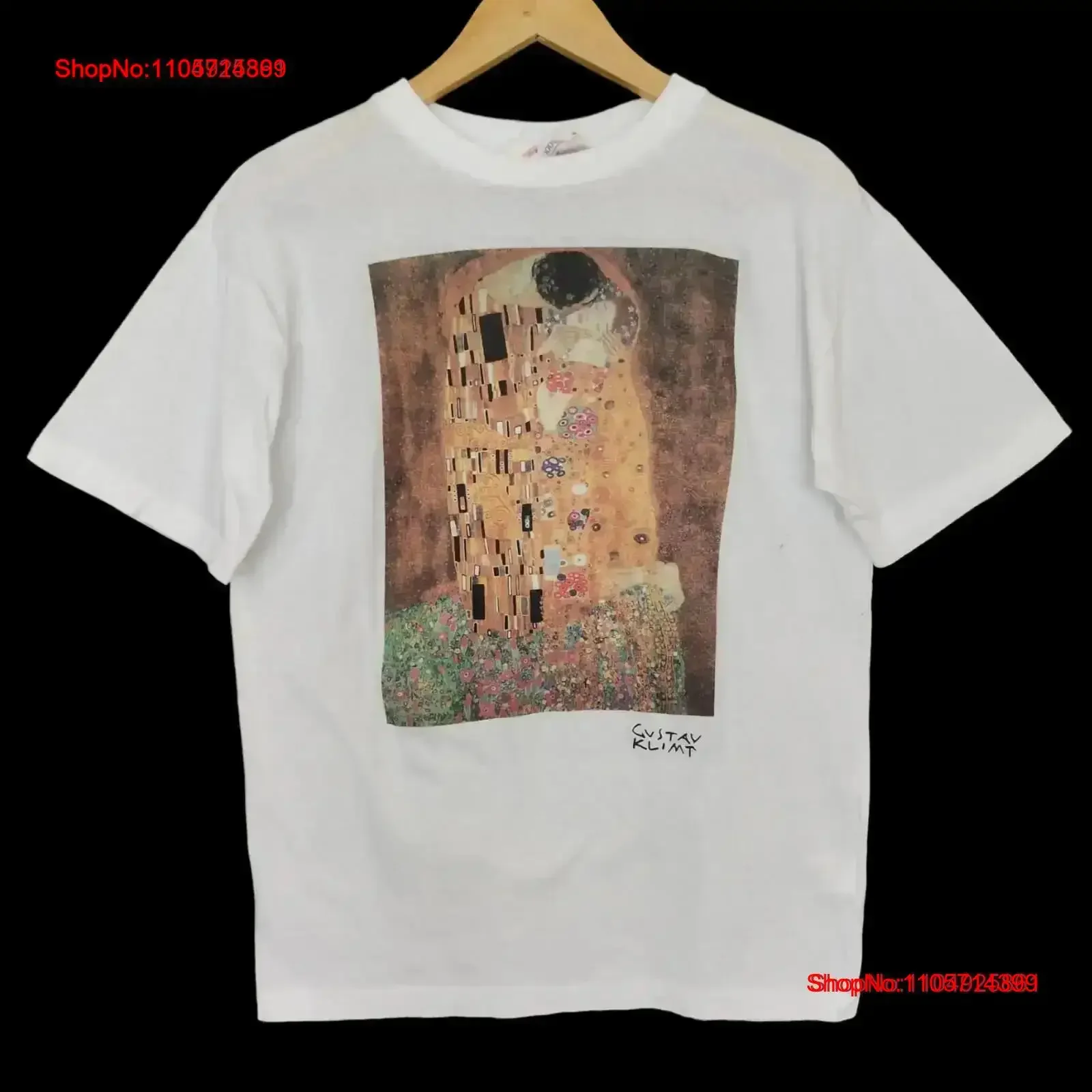Vintage 80s The Kiss 1908 Artwork By Gustav Klimt T Shirt Austrian Painter artist Senecio Art House Tokyo Pablo Picasso Size M