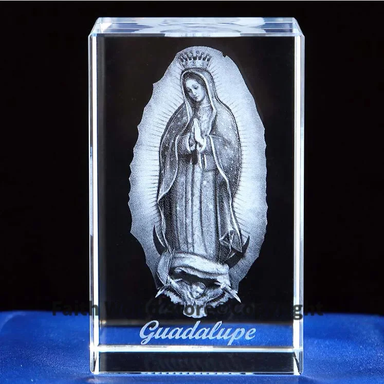 

Efficacious HOME family Talisman- Christianity Catholicism Our Lady of Guadalupe Figurine 3D Crystal statue