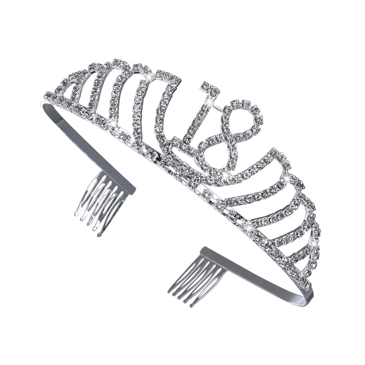 

Beautiful Birthday Tiara Crystal Crown Women Accessories 18th Gifts Shining Electroplating Anti Rust Free Size Fits Most Hair