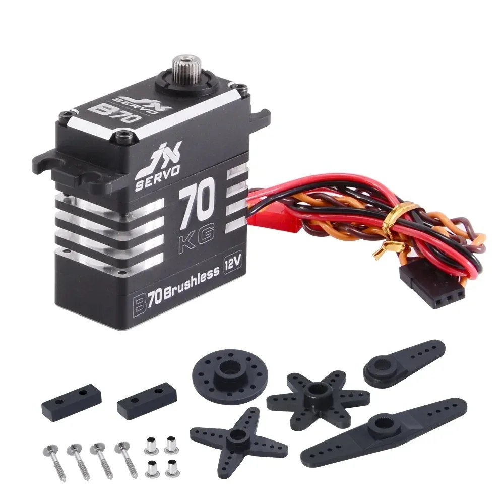 JX Servo B70 70KG High Torque Full Metal Shell Gear High Pressure Brushless Servo For RC Model Car Truck Robot