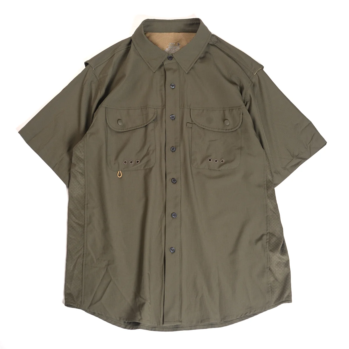 Men's Outdoor Quick Dry Short Sleeve Shirt Summer Breathable Elastic Casual Workwear Shirt Multi-Color Standard Fit Polyester...