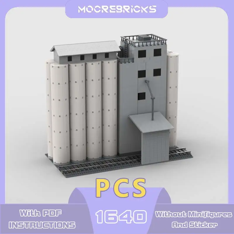 City Series Grain Elevator & Silos Model Technology Bricks MOC-178385 Modern Engineering Architecture Building Blocks Kids Toy