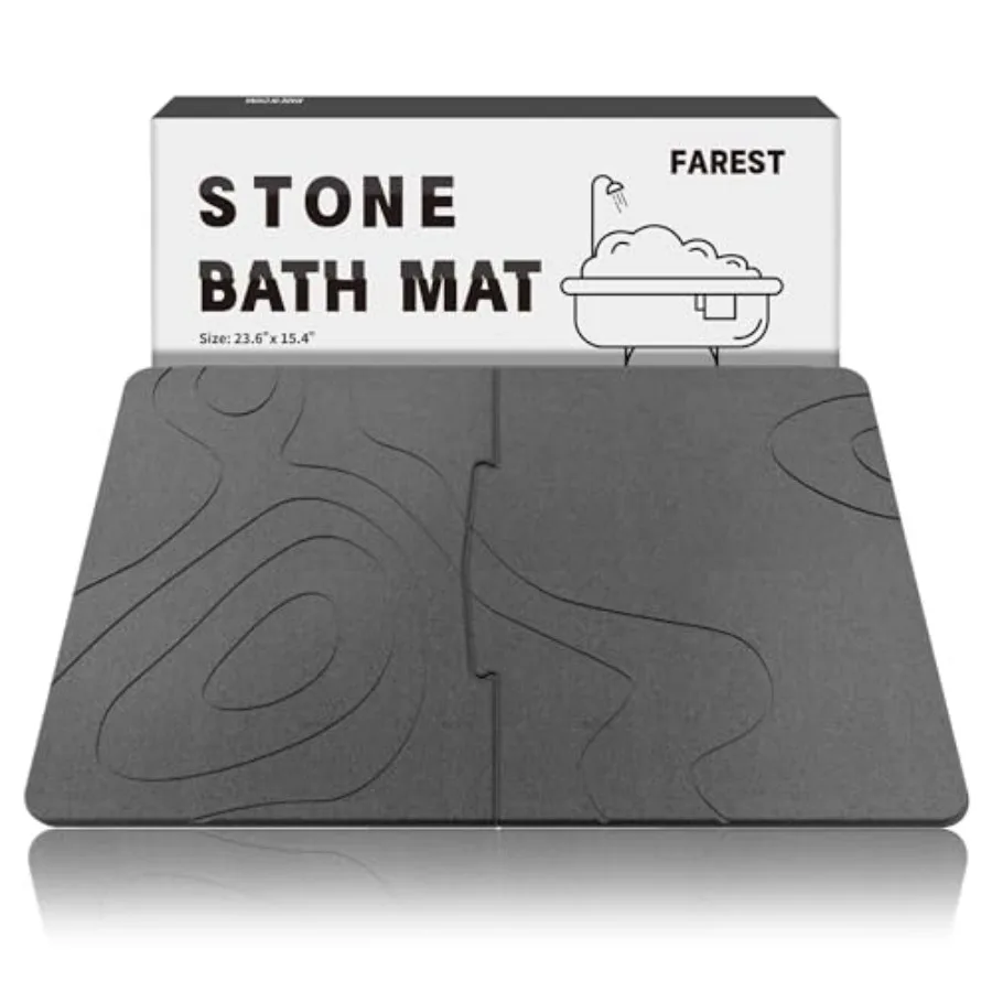 

30 * 20 Stone Bath Mat Extra Large Diatomaceous Earth Non-Slip Shower Mat Quick Drying Diatomite Bath Stone Mats for Bathroom