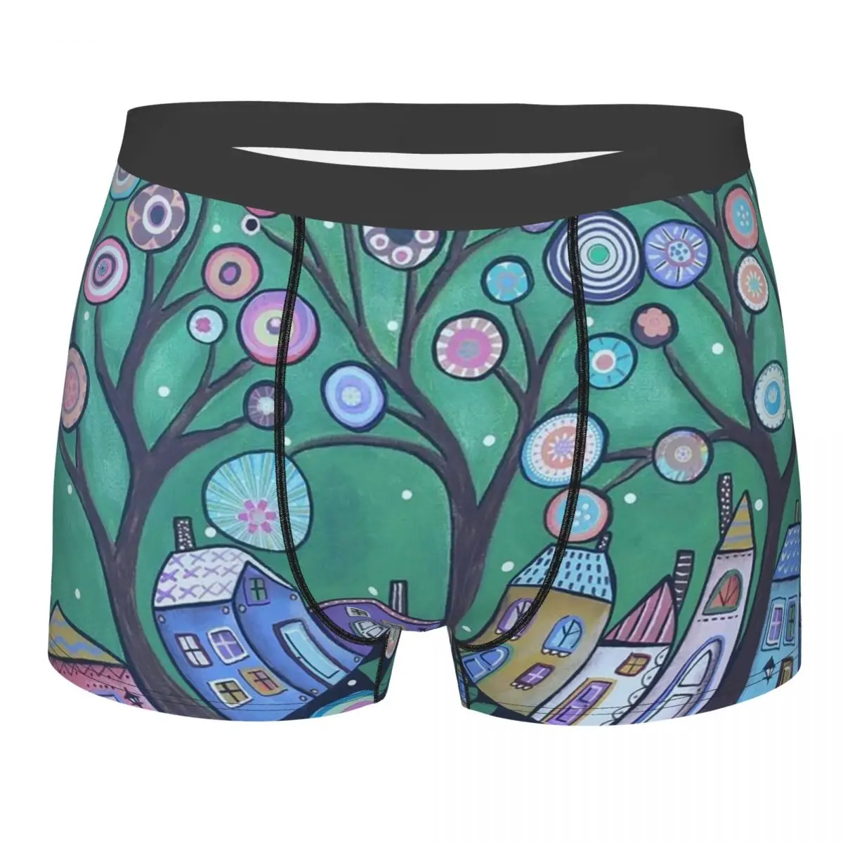 

Мужские весенние боксеры Sky Karla Gerard, шорты, трусы, мягкое нижнее белье, ретро, Сельский цвет, город, мужские брифы с принтом