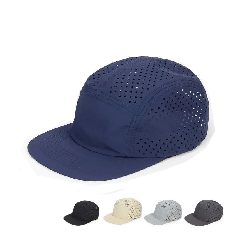 Szybkoschnące nylonowe dziury 5-panelowe czapki z daszkiem dla mężczyzn i kobiet Gorras Para Hombres Hiphop Skateboard Snapback Czapki dla mężczyzn