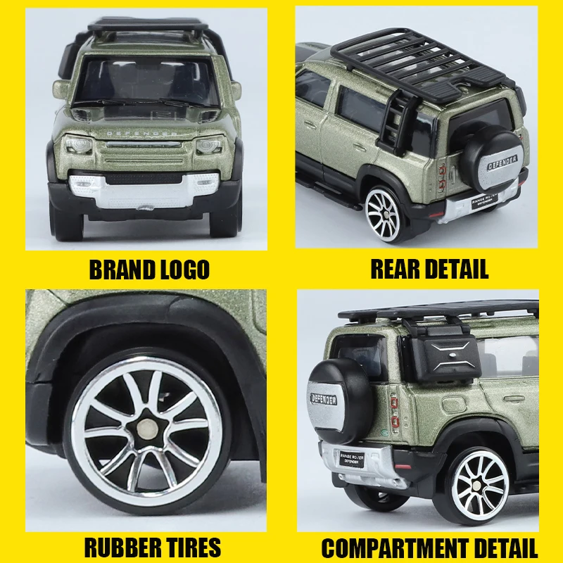 KMM 1/64 Scale Land R0ver Defender Alloy Diecast SUV Hot Wheels Cars Exquisite Miniature Model Toys For Kids Collect  Decoration