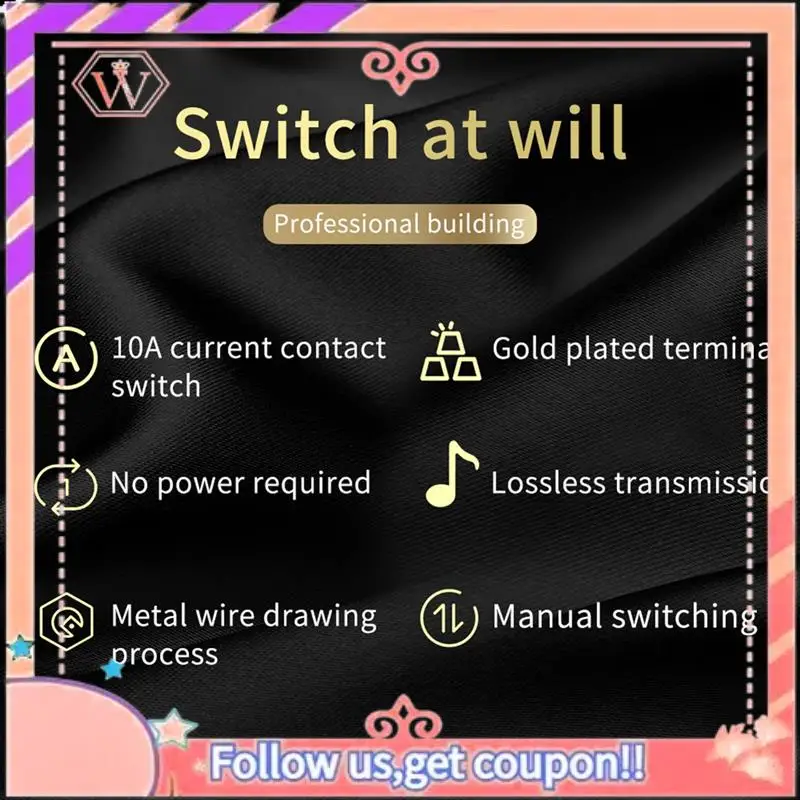 

Upgraded HIFI Lossless 4 In 1 Out 2 In 1 OUT Hifi Stereo RCA Audio Source Input Signal Switcher Switch Splitter Selector Box(B)