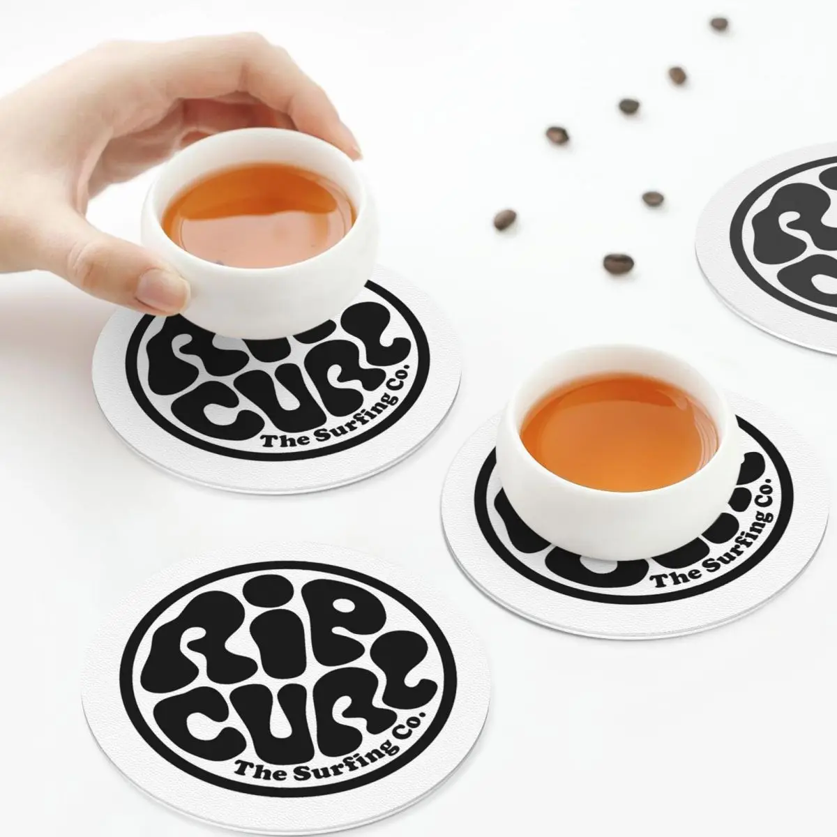 

Подставки с логотипом Rip Curl, кухонные салфетки, нескользящие изоляционные коврики для чашек, кофейные коврики для декора, домашняя посуда, подушечки, набор из 4 шт.