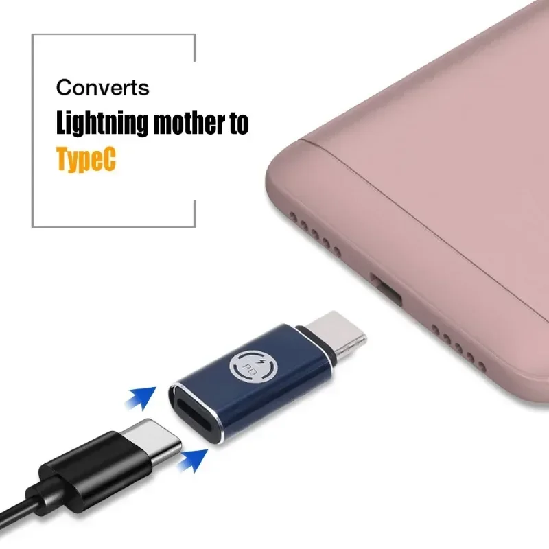 For Lightning Female To Type C USB Male Adapter PD 27W IOS Fast Charging Cable for IPhone 15 Plus 15 Pro Max IPad Mini Air USB-C