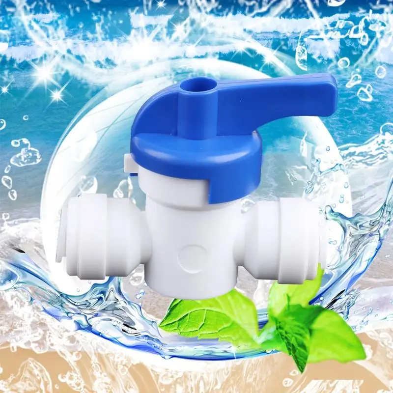 Q39B Fit 1/4" OD Tube Tap Shut off Ball for Valve POM Quick Fitting Connector For Aquarium RO Water Filter Reverse Osmosis Sy