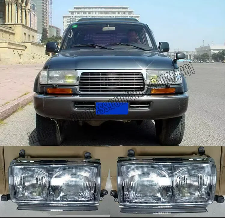 

For Toyota Land Cruiser LC80 1989 - 1997 4PCS Headlight assembly Headlights + Corner Headlamp LH + RH