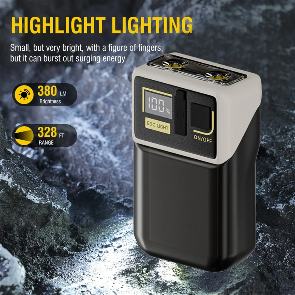 ONCE LED Small Powerful Flashlight with Clip180° Swivels 380LM USB Rechargeable Mini Pocket Keychain Flash Light Outdoor