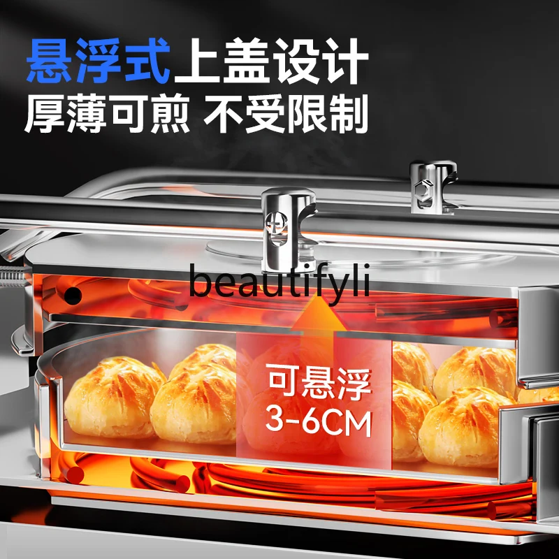 Commercial Electric Griddle Fully Automatic Large Double-Sided Heating Automatic Pan-fried Bun Water-fried Bun Pancake Maker