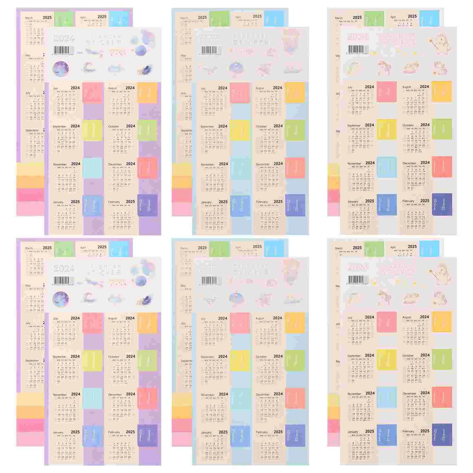 Year Calendar Index Sticker Monthly Planner Stickers 2024-2025 Tabs Notepad Indexes Teacher Label Applique