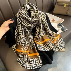 180x90cm Print Women Big Silk Satin Scarf Shawl Headbands Headscarf Neckties Neckerchief Beach Towel Cover Ups