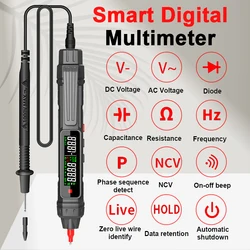 Nowy inteligentny multimetr cyfrowy 6000 zliczeń bezdotykowy precyzyjny detektor napięcia pióro automatyczny zakres NCV tester pojemności OHm