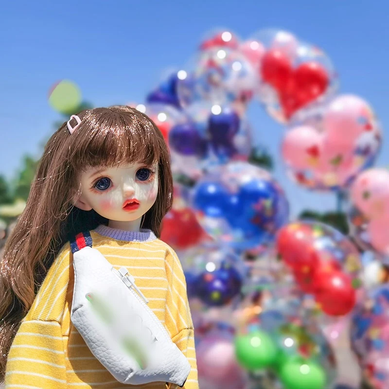 شاومي Monst BJD 6 نقاط ملابس الطفل قوس قزح شريط سترة طويلة الأكمام أعلى 1 / 6 yosd ملابس الطفل كبيرة 6 نقاط