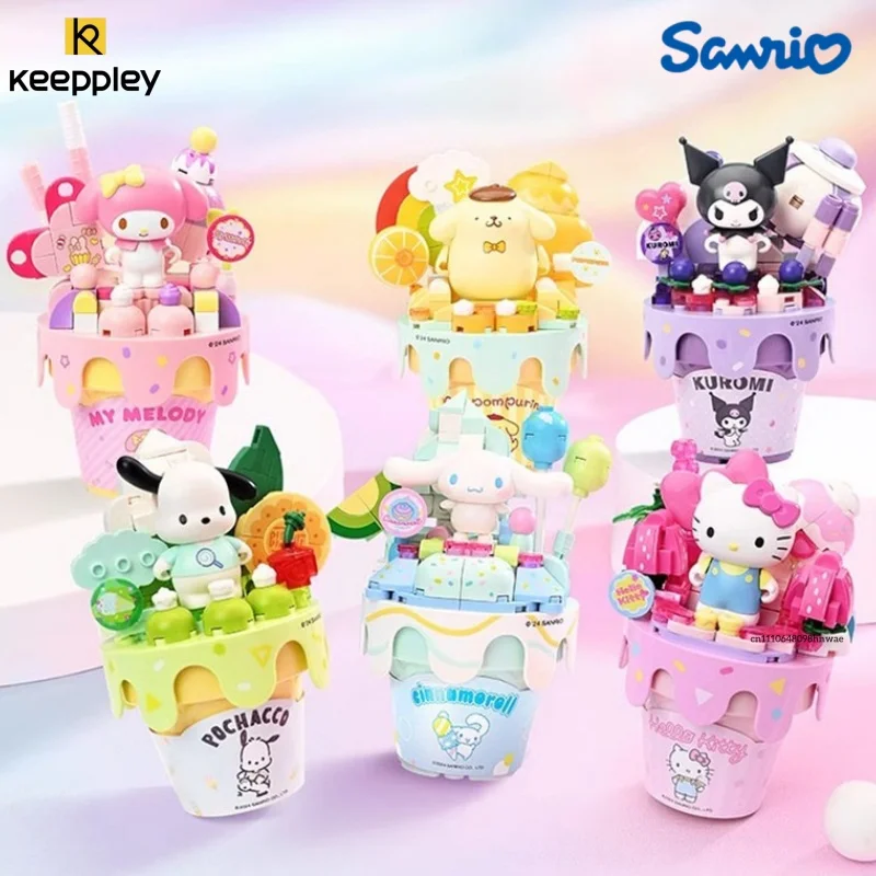 

Конструктор Keeppley Sanrio: Мороженое в рожке, Май Мелоди, Хелло Китти, Синаморолл. Сборная модель-игрушка, украшение, подарок для детей.