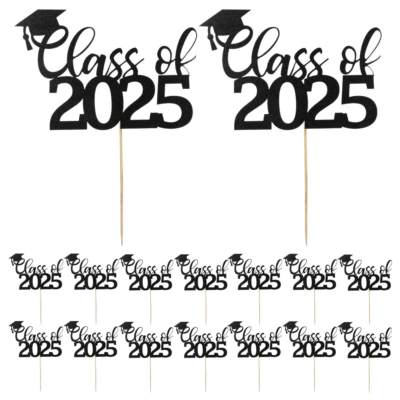

24 Pcs Graduation Topper Cake Decorating Supplies Lightweight Paper Material Party Decoration Easy Use Party Supplies