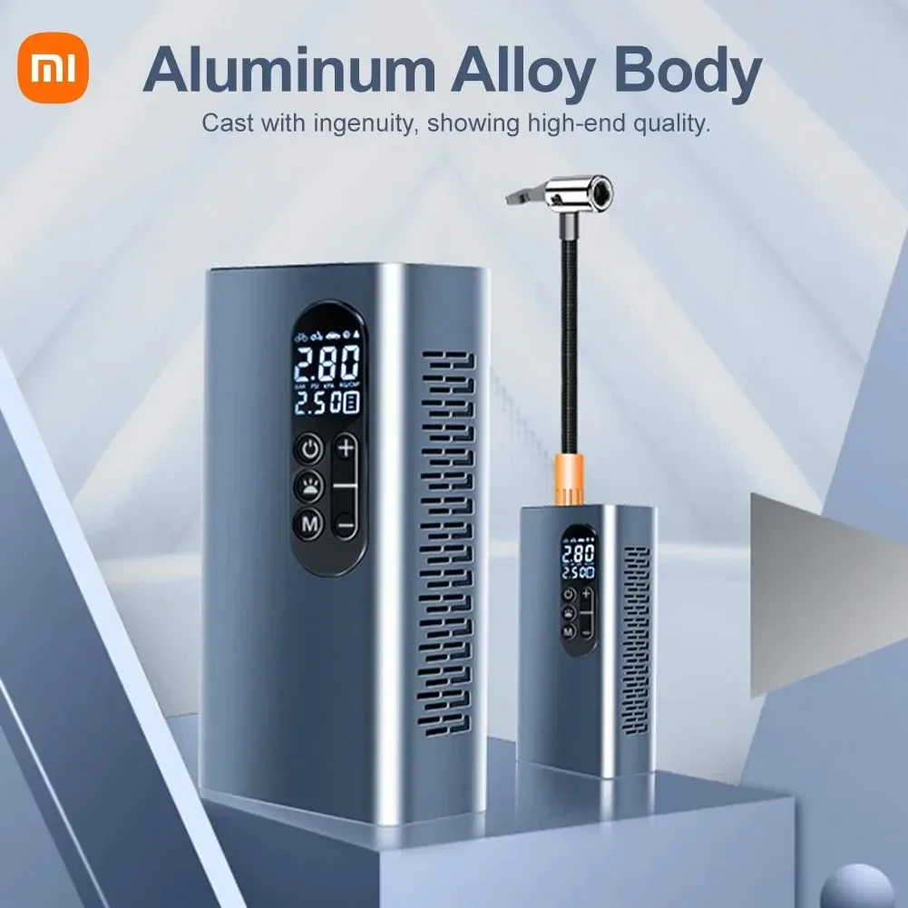 Xiaomi Aluminum Alloy Cordless Car Tire Inflator 6000mAh USB Rechargeable Air Compressor for Car Motorcycles Bicycles Balls