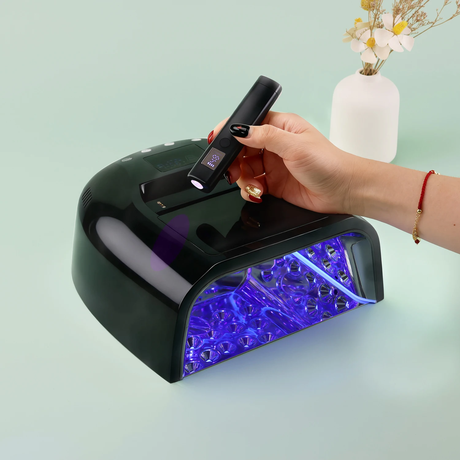 Professionelles 2-in-1-Multifunktions-UV-Lampe im neuen Design für Nägel mit tragbarer Blitz-Heilungslampe