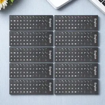 

10 Sheets Keyboard Letter Stickers English Replacement Labels for Laptop Desktop Water Resistant No Glue Residue Easy