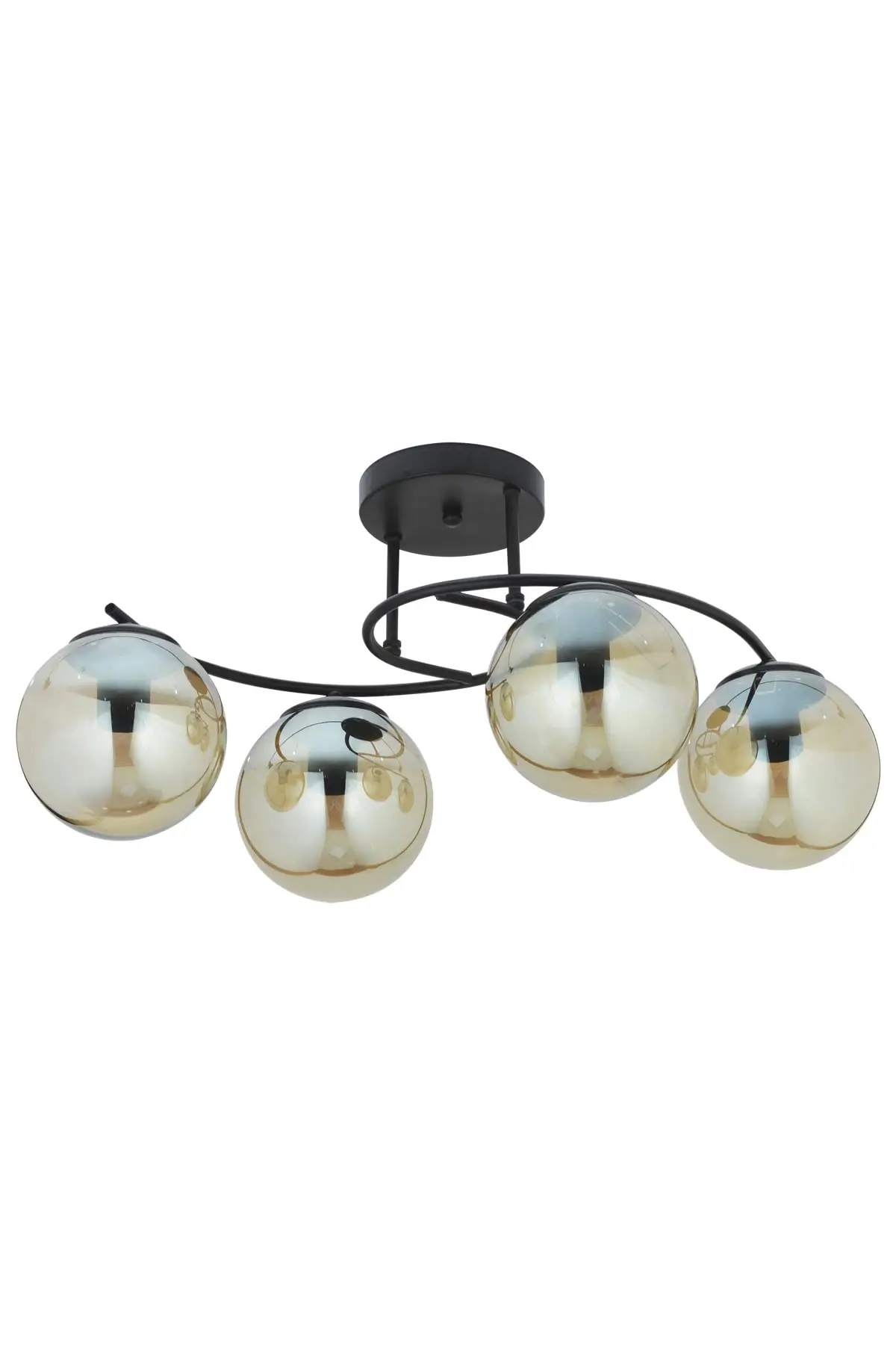 

DOLBOVI Bade 4-piece black smoked glass chandelier