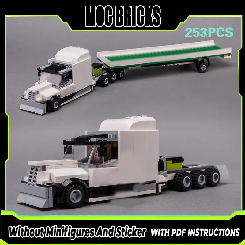 

Конструктор City Car Model MOC: Тяжелый Грузовой Полуприцеп, Модульная Технология, Подарки, Набор для Сборки, Детские Игрушки