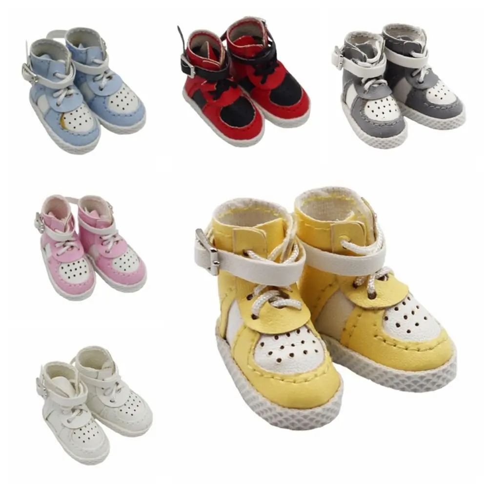 Multiple Colour PU Leather Boots for Ob11 PU Leather All-Match Ob11 Doll Shoes Fashion Cute 15cm Labubu Leather Boots Children