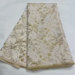 Gold Brocade Lace Fabric with New Material African Fabric Jacquard Lace for Sewing DIY Costume Skirt Dress Clothing Materials