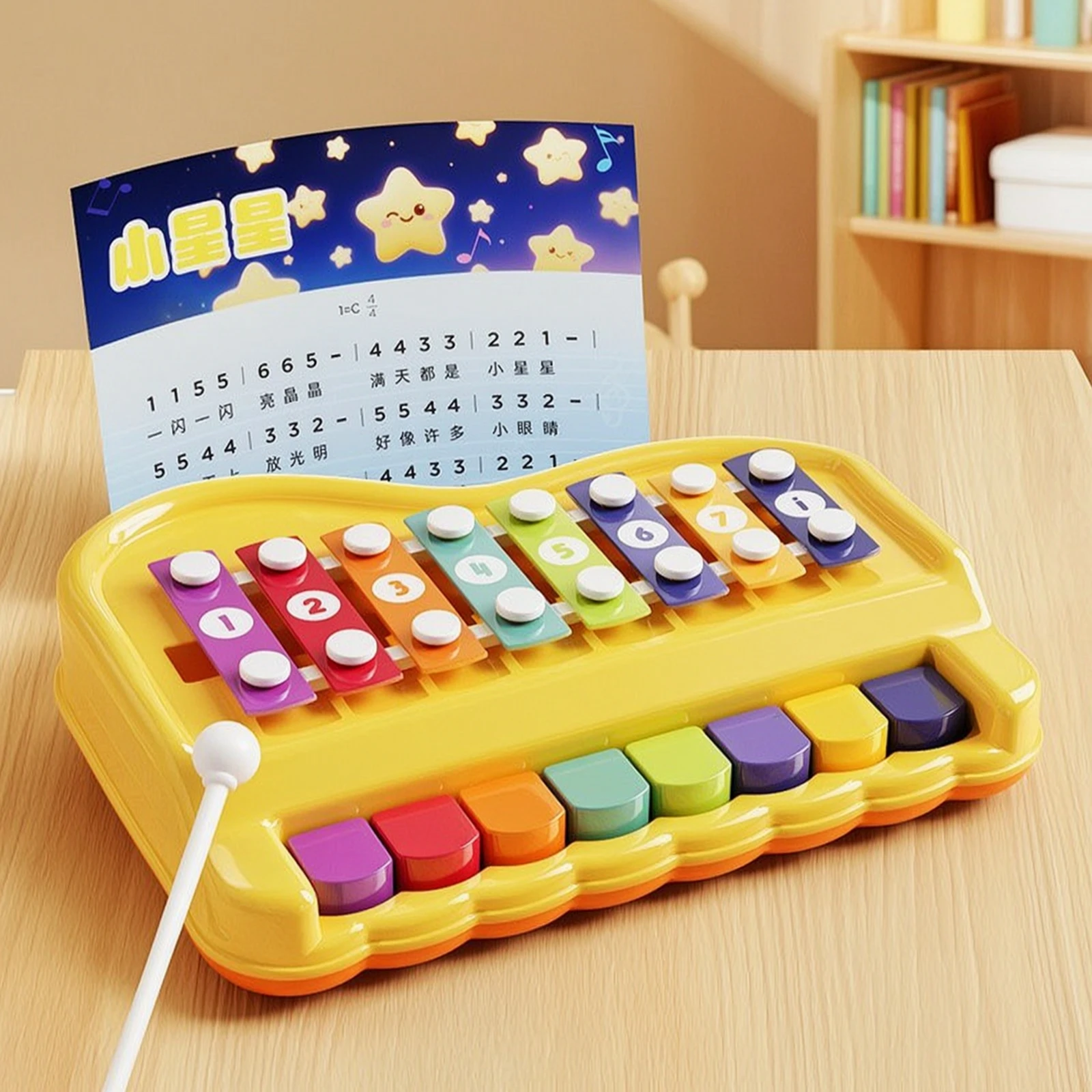 Piano Xylophone Toy Screenscreenless Toddler Xylophone Piano Toy Sensory Nontoxic for Toddlers, Playroom, Preschool