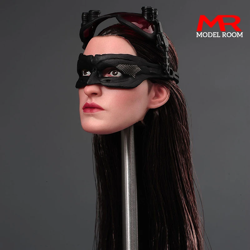 1/6 Scale Anne Hathaway Head Sculpt Carving with Mask Model Fit 12'' Female Soldier Action Figure Body Dolls In Stock