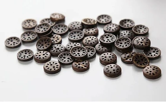 50pcs/lot Size: 12.5mm 2 Holes Coconut Buttons Multi petal Flower Pattern Bulk Button Sewing Kit(KK-2008)