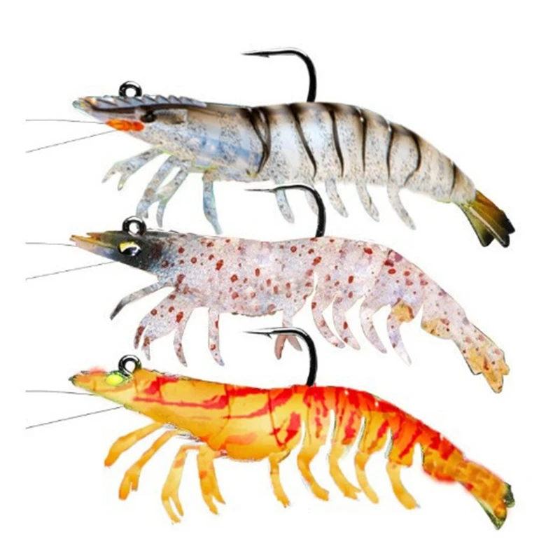 Vinilo gambas Redfish con cabeza preinstalada para lubina - imagen 5