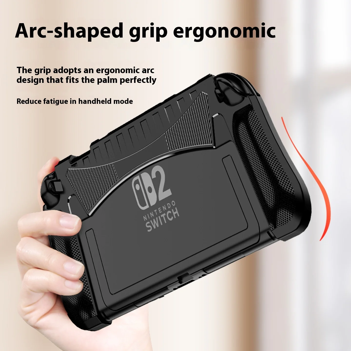 

For Nintendo Switch 2 Case Protective Cover Ergonomic Soft Tpu Grip Shell Anti Fall Fingerprint Non-Slip Game Card Storage Case