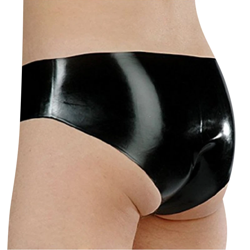 

Latex Panties fetish Briefs with Sheath Exotic Seamless Pants Sexy Underpants Bermuda with Curl Hole