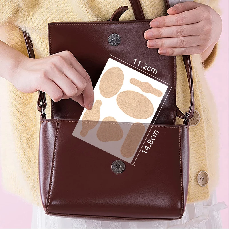 6 pezzi Anti-usura piedi cuscinetti per scarpe correttore pollice protezione per tallone inserti per la cura del tallone invisibili adesivi Patch traspirante in tessuto Non tessuto