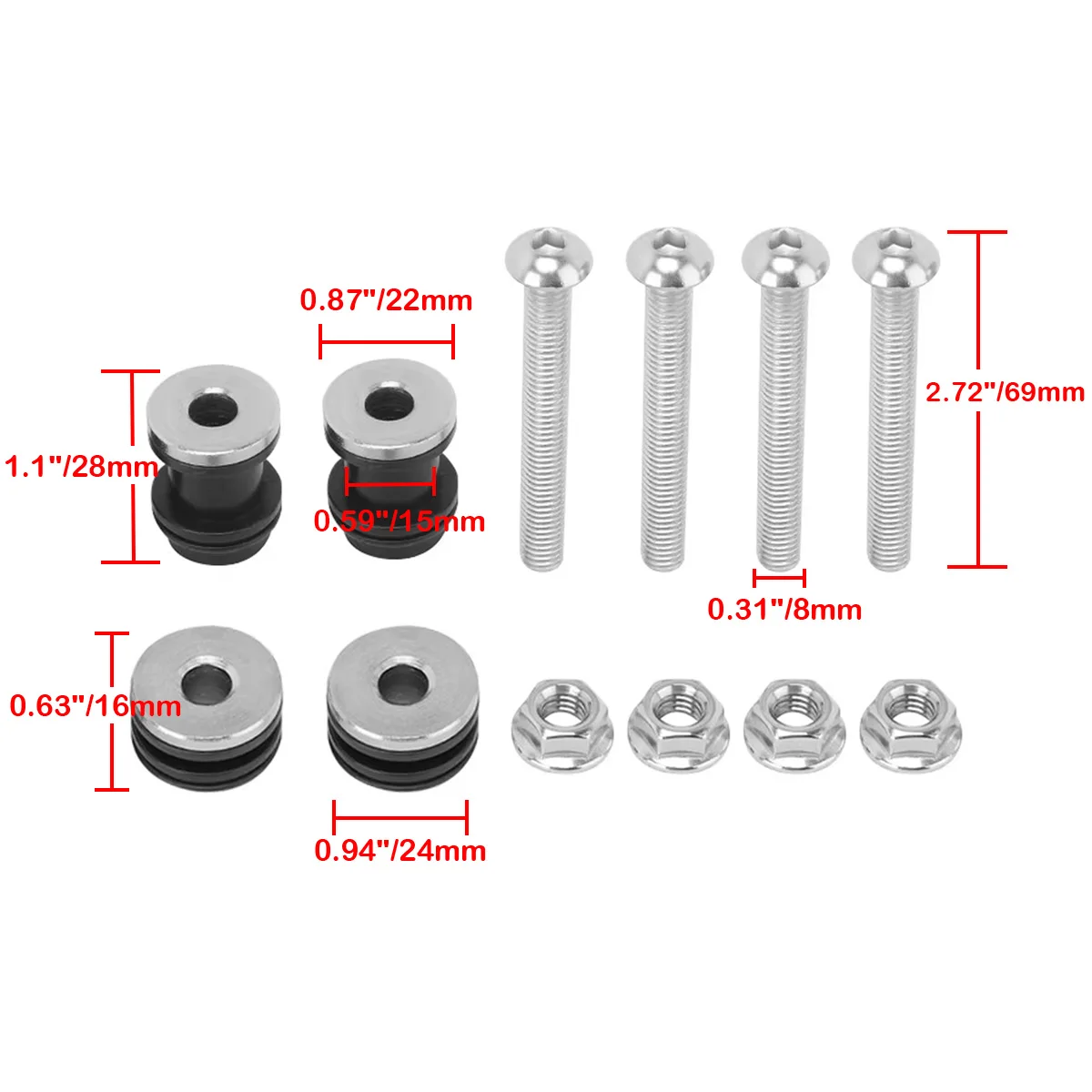 Motorcycle Backrest Docking Hardware Kit Detachable Sissy Bar Rack Mounting Screw For Harley Sportster XL883 XL1200 Iron X48 view 2
