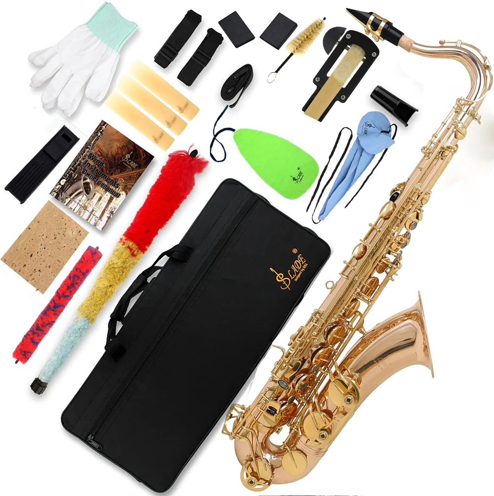 

Hot Selling Rose Gold Saxophone Bb Tenor Saxophone Phosphorous Copper Musical Instrument Professional with Case Brush Trimmer