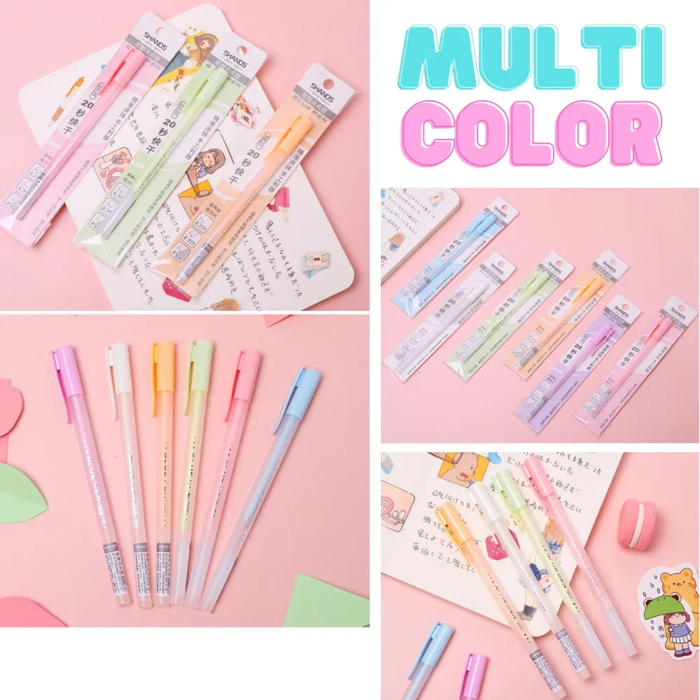 Candy Color Glue Pen Quick-Drying Manual Dispensing Pen Solid Glue Stick Student Handbook Diy High Viscosity Glue Office