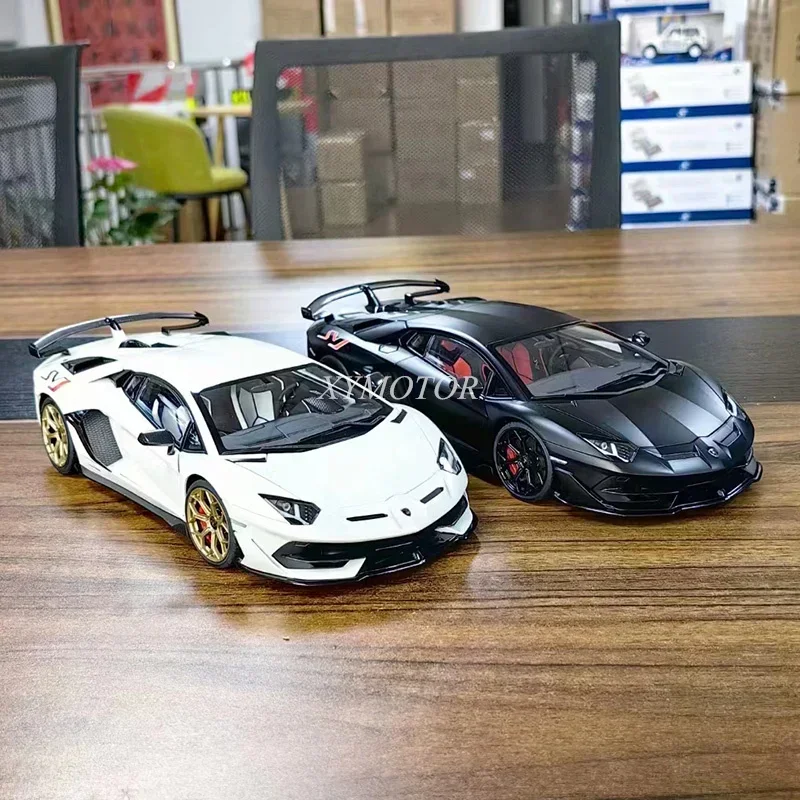 AUTOart 1/18 For Lamborghini AVENTADOR SVJ Metal Diecast Model Car White/Black/Orange/Blue Gifts Display Ornaments Collection